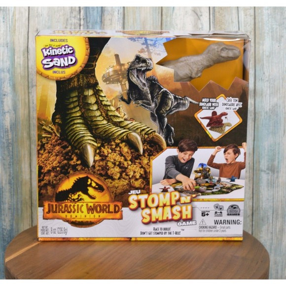 Jurassic World Dominion Stomp N’ Smash Board Game Sensory Dinosaur Toy with Kin - Picture 1 of 4